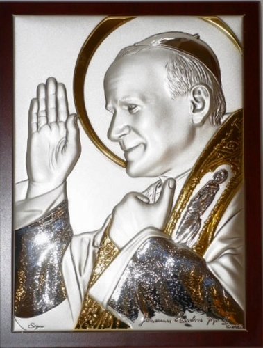 Papież Jan Paweł II z aureolą 